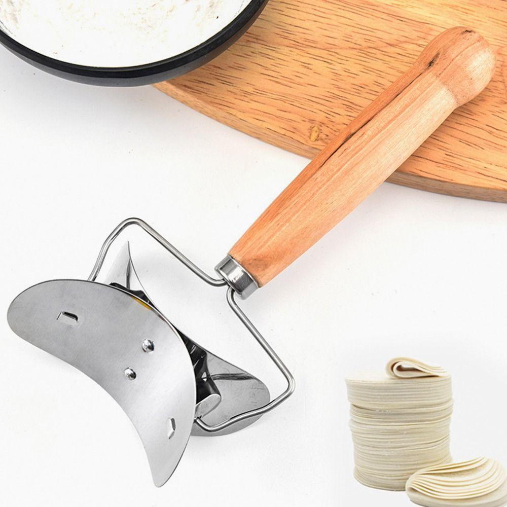 Anti Slip Handle Dumpling Making Tools Effort Saving Stainless Steel Material Dumpling Skin Mold No Burrs Efficient
