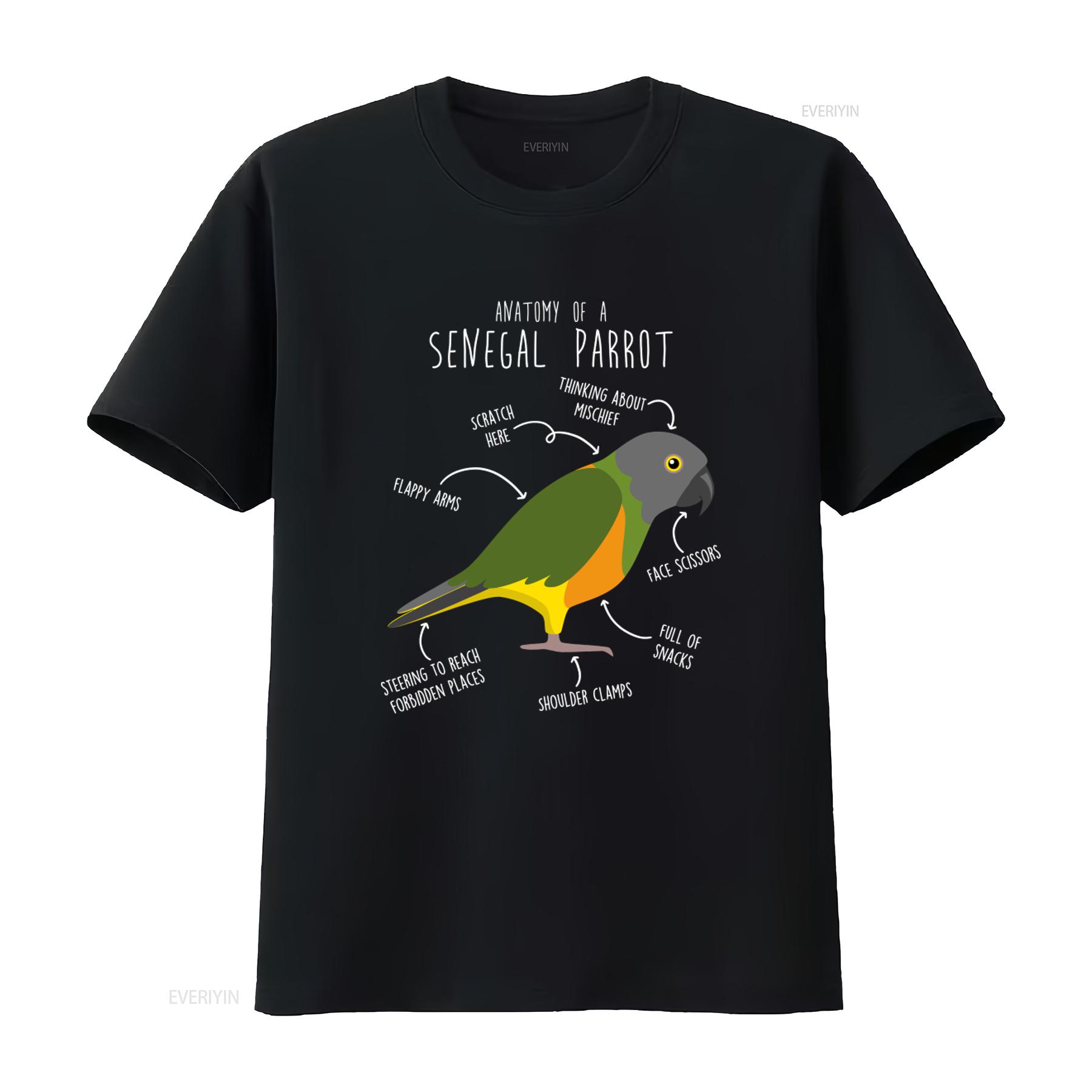 

Senegal Parrot T Shirt Funny Lover Cute Pet Bird Mom Dad Top African Poicephalus Anatomy Design vintage Washed Slightly Stylish 4XL