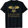 BabyRun Römische Legion Legio XII Fulminata SPQR Herren T-Shirt Kurzarm Lässig 100% Baumwolle Rundhals Sommer T-Shirts Schwarz XS