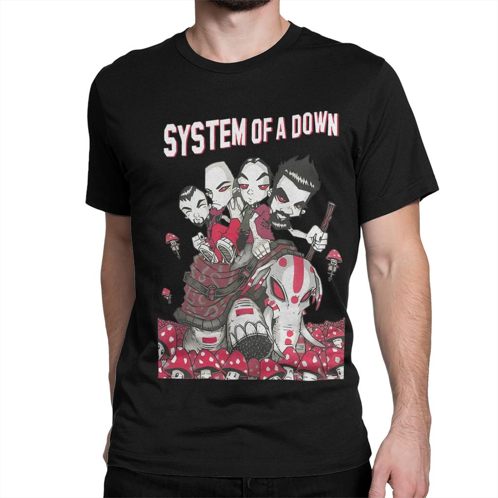 Rock  Heavy Metal Band for Men Women T Shirt SYSTEM OF A DOWN  SOAD Tees Short Sleeve Crew Neck TShirt Cotton Plus Size Tops