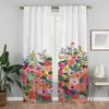 A Little Flowers Window Curtain for Room 2 Panel Tulle for Bedroom Elegant Room Curtains Blinds Shades Partition Living Kitchen