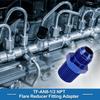 A ABSOPRO Female Flare Reducer Hose Fitting Adapter TF AN8 1/2 NPT Fuel Line Connector Aluminum Blue