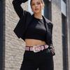 Ceinture à Rivets Spicy Girl Y2K Ceinture de Taille pour Femmes Punk Ceintures à Strass Hommes