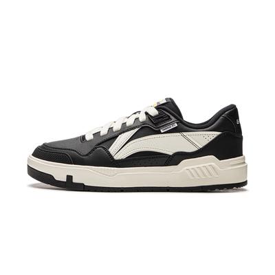 Li Ning Allgemeiner 80er-Jahre Modetrend Rutschfest Langlebig Low-Top Skateschuhe Herren Sneaker Schwarz Weiß AGCU157-1