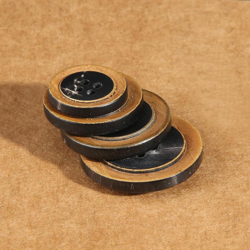 

10 шт. винтажные имитация старых обожженных краев настоящих роговых пуговиц круглые пуговицы для одежды, куртки, свитера, костюма, пальто 18Mm black burnt edge