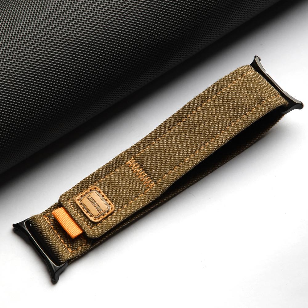 Canvas Nylonreim for Samsung Galaxy Watch 7 Ultra 47mm Unisex Pustende Løkkearmbånd for Galaxy Ultra Ingen Spalter Bøyd Endebånd
