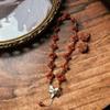 Vintage Natural Stone Antique Classic Southern Red Agate Double-layer Necklace and Bracelet Set
