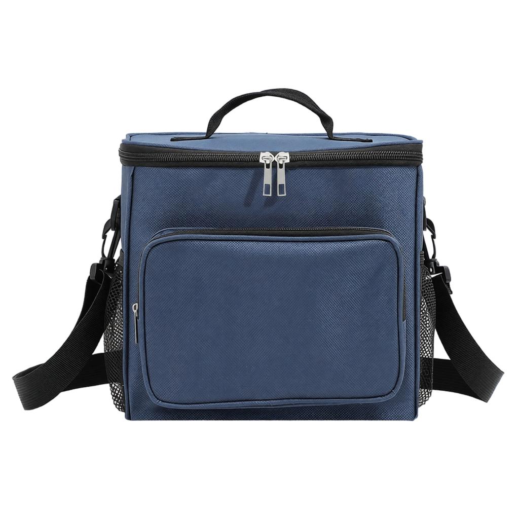 Portable Picnic Cooler Bag with Two-Layer Aluminum Foil Insulation Oxford Cloth Material Adjustable Shoulder Strap and Front Zipper Pocket