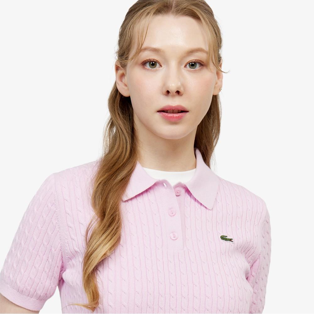 [Lacoste] Women's Cable Sweater Polo Shirt PF607E-56GZ4H