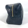 CHANEL vintage Bicolole Clutch Bag Makeup Pouch Cosmetics Pouch Leather Black