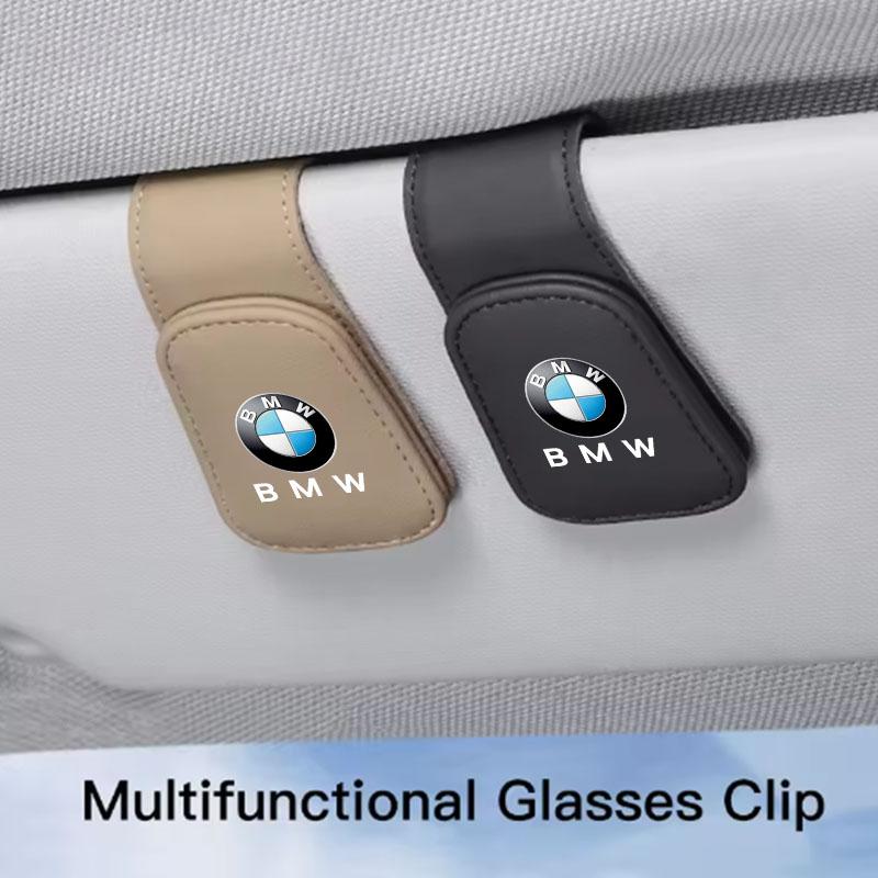 Car Glasses Clip Multifunction Sun Visor Leather Eyeglasses Clip For BMW M e46 e90 e60 f30 f10 e39 e36 g20 g30 f20 Accessories djbf00