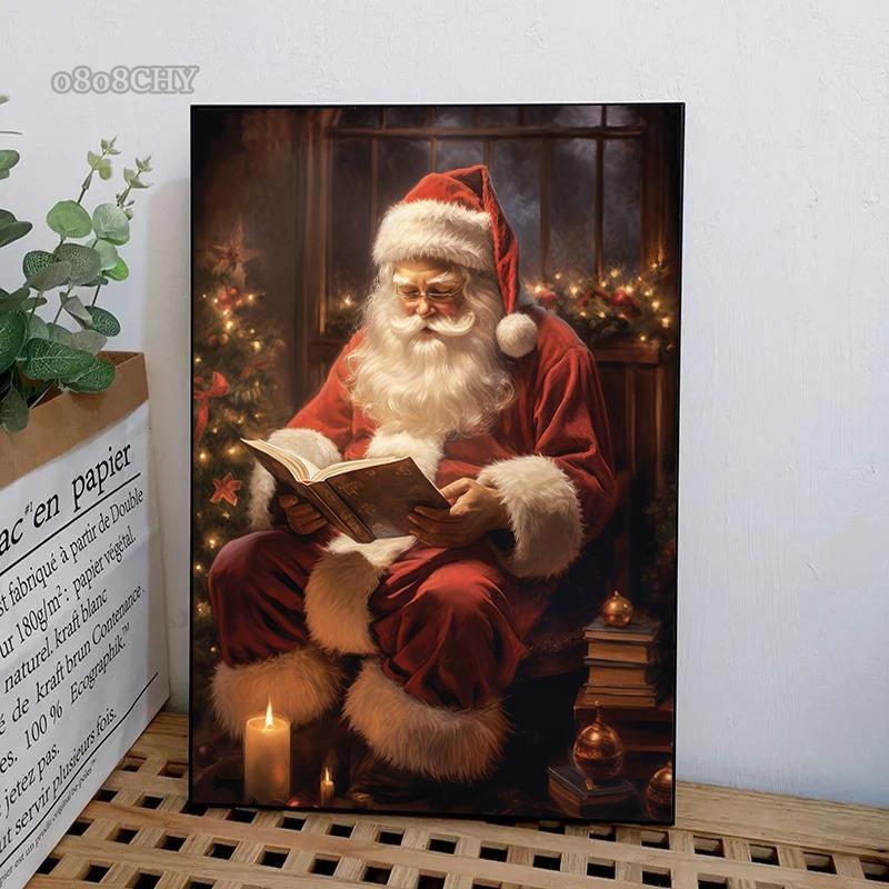 Christmas Collection Canvas Print Art Santa Christmas Tree Deer Poster Canvas Wall Art Picture Unique Home Decor Christmas Gifts