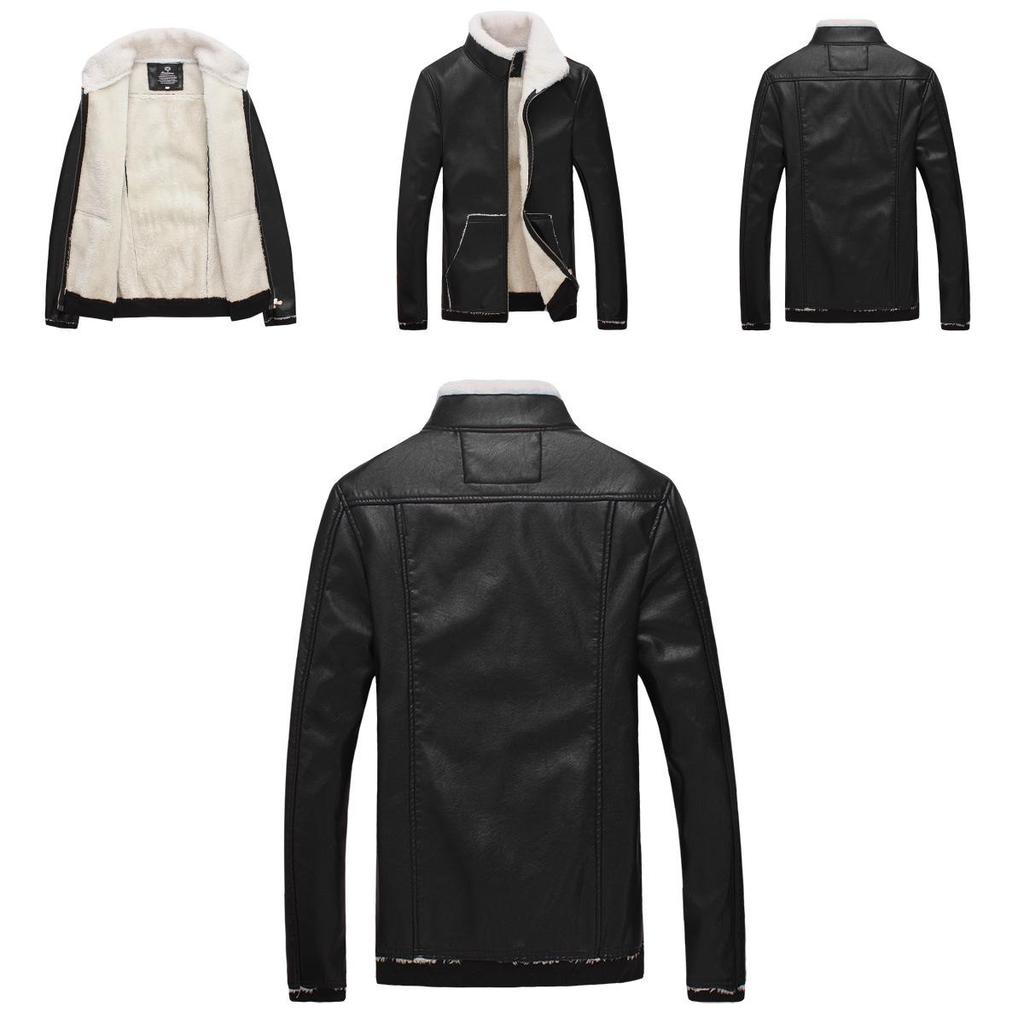 Luxurious Faux Leather Fur Jacket For Men With Warm Lined Interior And Slim Fit Design