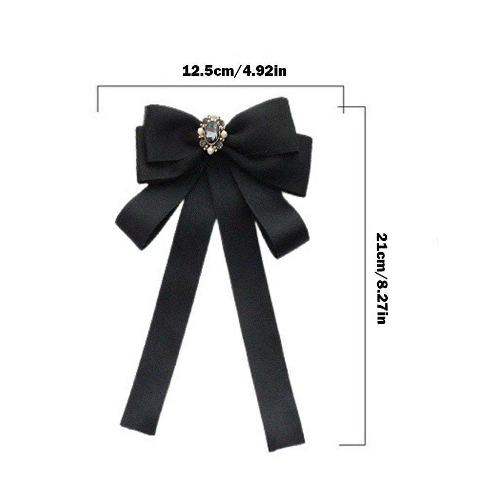 Back Pin Memorial Black Ribbon Brooch DIY Badge Accessories Rhinestones Bowknot Brooches Queen Mother Black Bow Ties