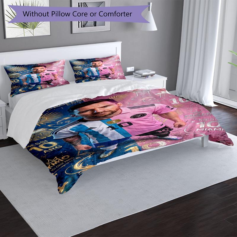Messi 10th Anniversary Print Flannel Blanket, Soft Warm Lightweight Throw Blanket for living Room,Sofa Bed Camping office