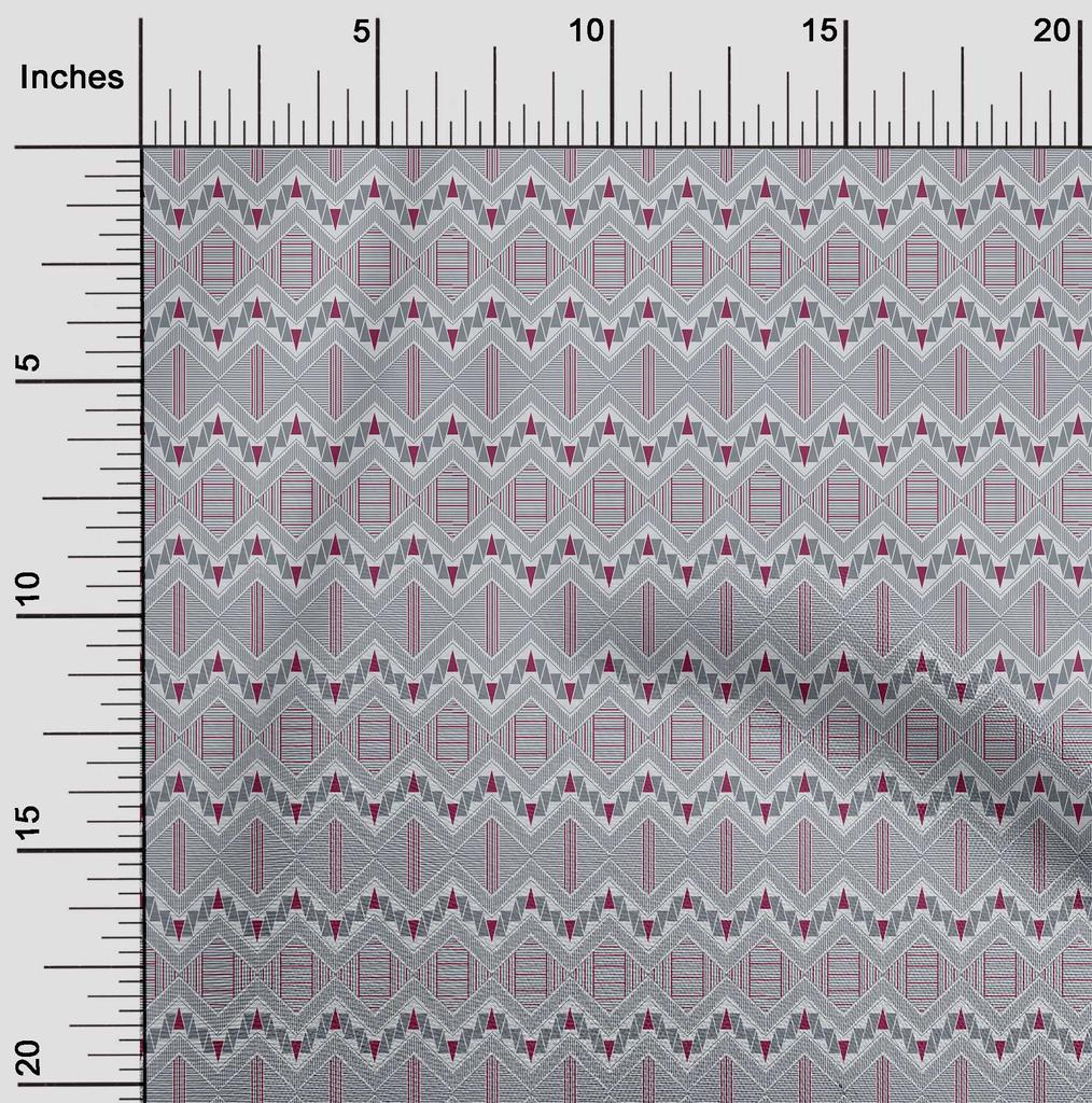 oneOone Cotton Flex Fabric Chevron & Triangle Geometric A  Printed Craft Fabric BTY 40 Inch