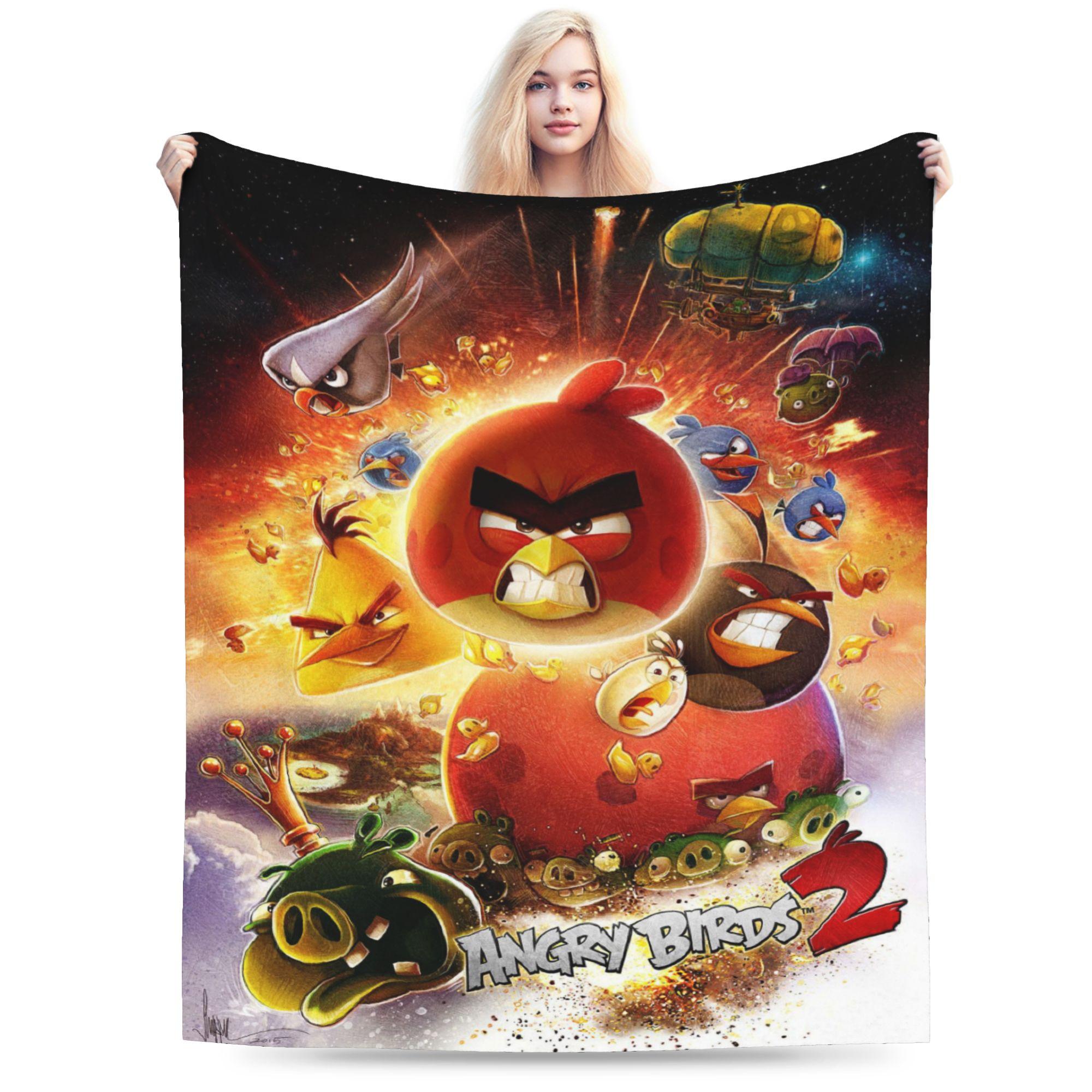 

Гра-стрілялка Angry Birds Плед М який Кораловий Фліс Плюшевий Зцілюючі Подарунки Плед-килим Шматок 40x50in