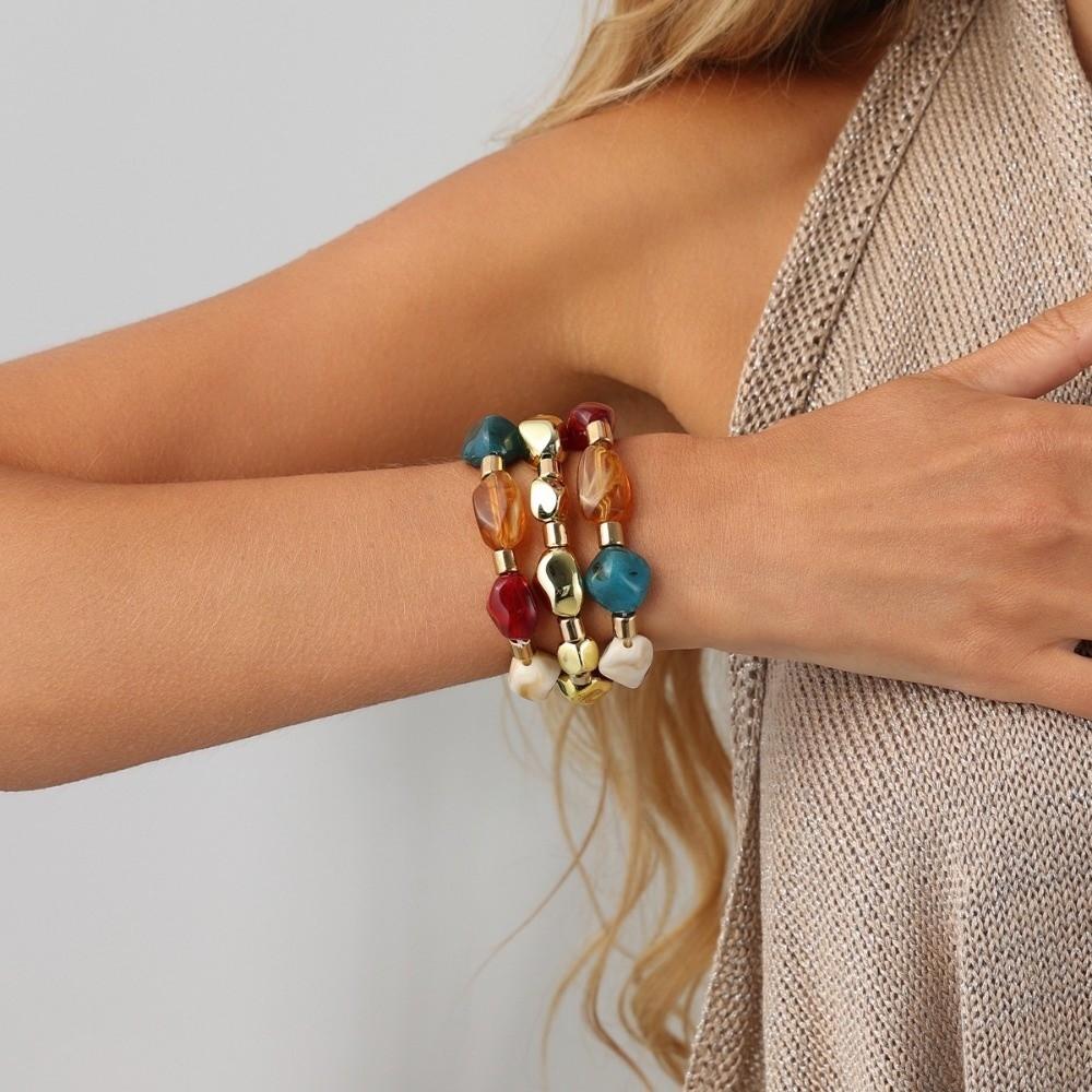 Multi Color Gradient Hue Bracelet Gradient Hue Stackable Wrist Chain  Beach Vacation