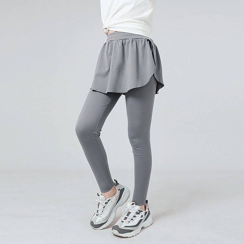 Children's Clothing Summer Girl Sports Culottes Children's Quick-Drying Pure Color Leggings Kids Yoga Pants Skirt Mid Waist Pants