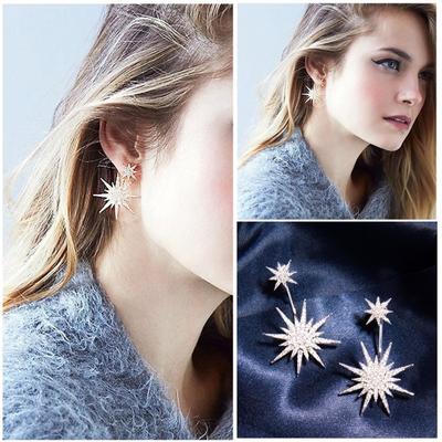 Déclaration Boucles d'oreilles pendantes Big Star Zircon Complet Mode Élégant Luxueux Bijoux d'Oreille Pour Femmes Bijoux