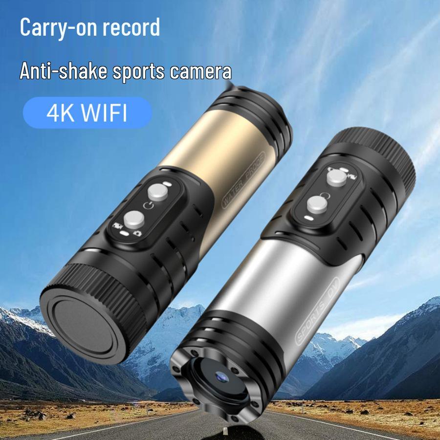4K Waterproof Sports Helmet Camera with WIFI and Side Charging for Motorcycle Dashcam Use