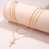 European and American Retro Simple Necklace Snake Bone Chain Cross Pendant Necklace