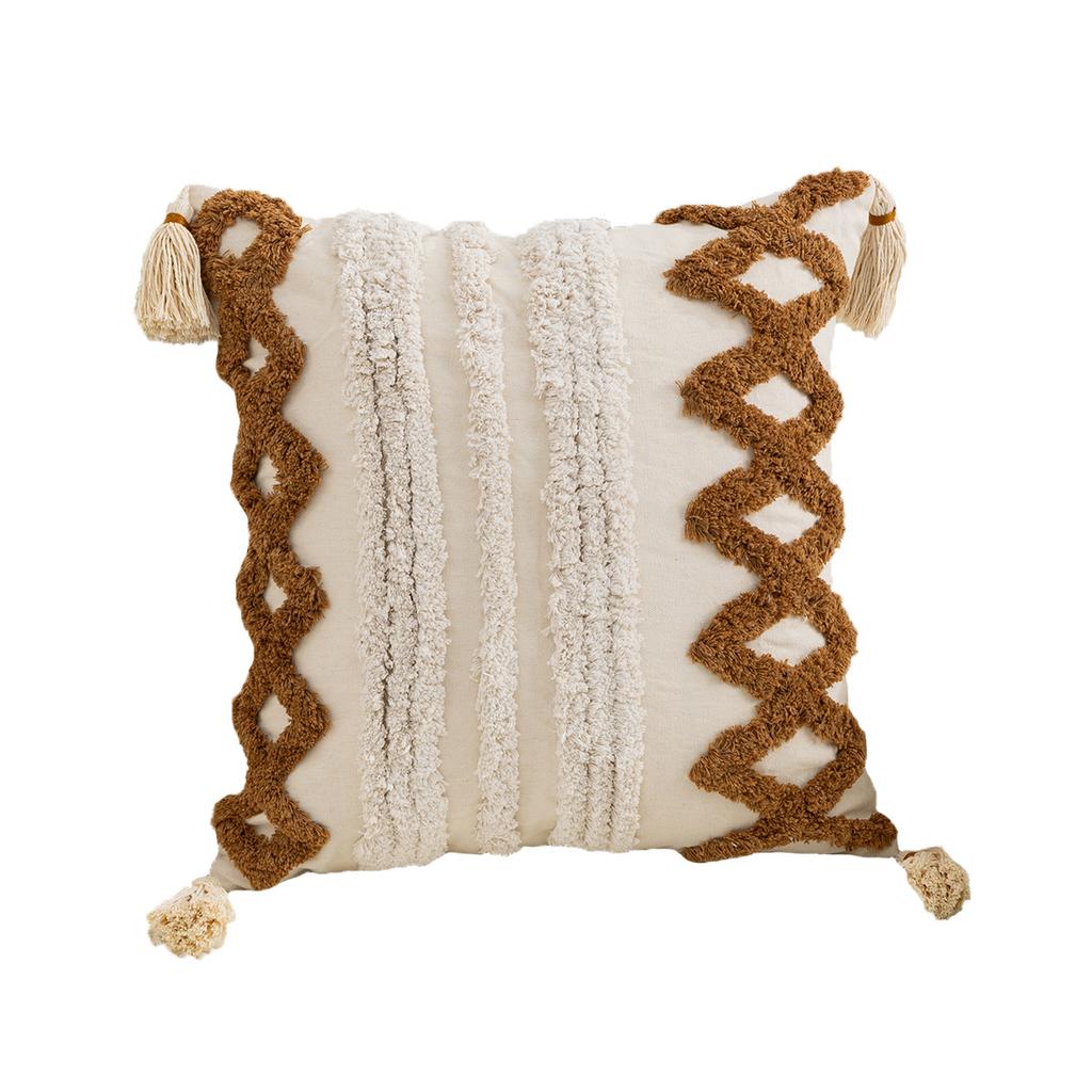 Tufted Tassel Pillow Case Bohemian Home Living Room Sofa Bedroom Tassel Back Cushion Core-Free Premium Durable
