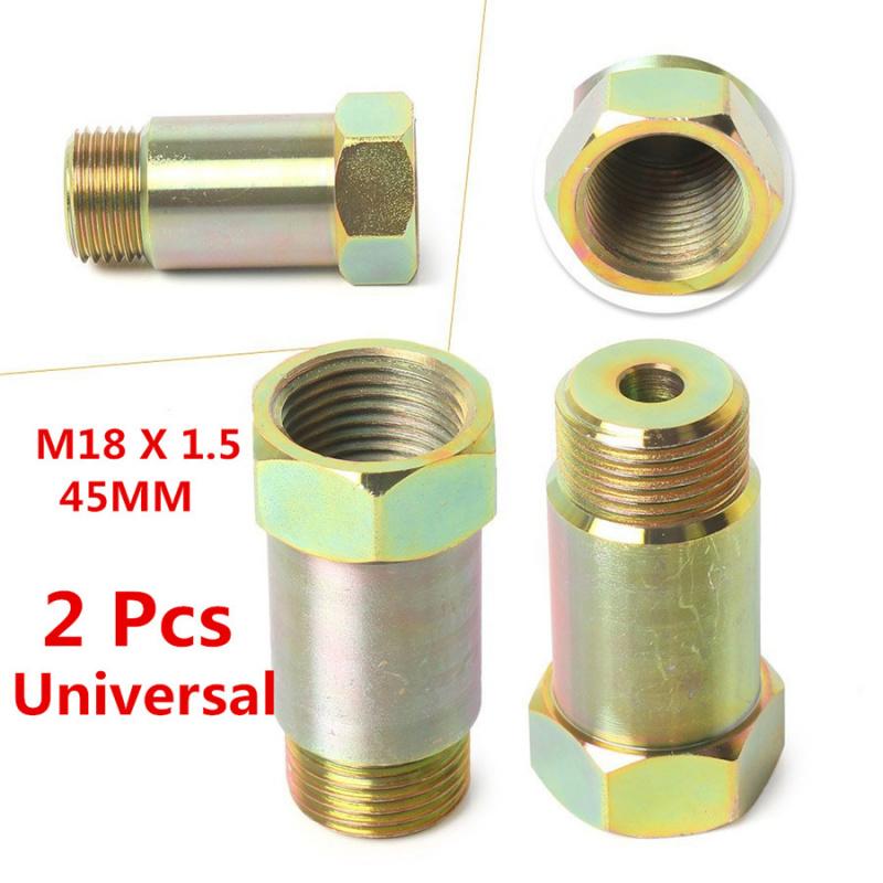 New FOR SALE IS 2* NEW Straight 45mm O2 Oxygen Sensor Extension Spacer Extender M18 X 1.5 CEL
