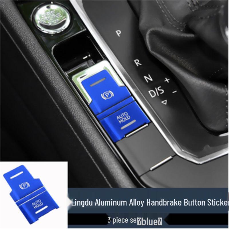 

Volkswagen Polo Luminous Metal Button Stickers for Handbrake, Steering Wheel, AC, and Window Lift