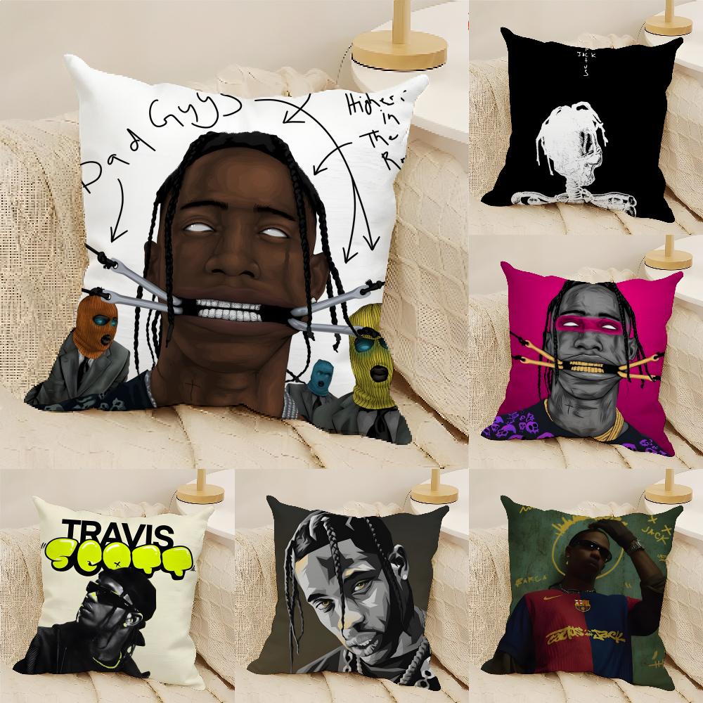 Legendary Rapper T-Travis Scott Pillow Case Linen Cushion Covers For Decorative Sofa Home Pillows Case Car Chair Pillows Cases