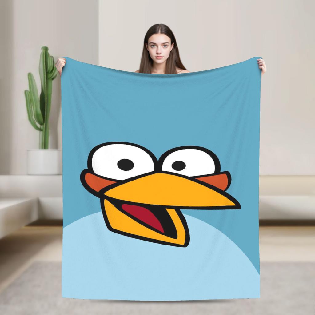 Coperta in Peluche Cartoon Angry Birds A-A per Bambine e Bambini Coperta Plaid in Flanella Morbida Qualità Personalizzata Copriletto Idea Regalo