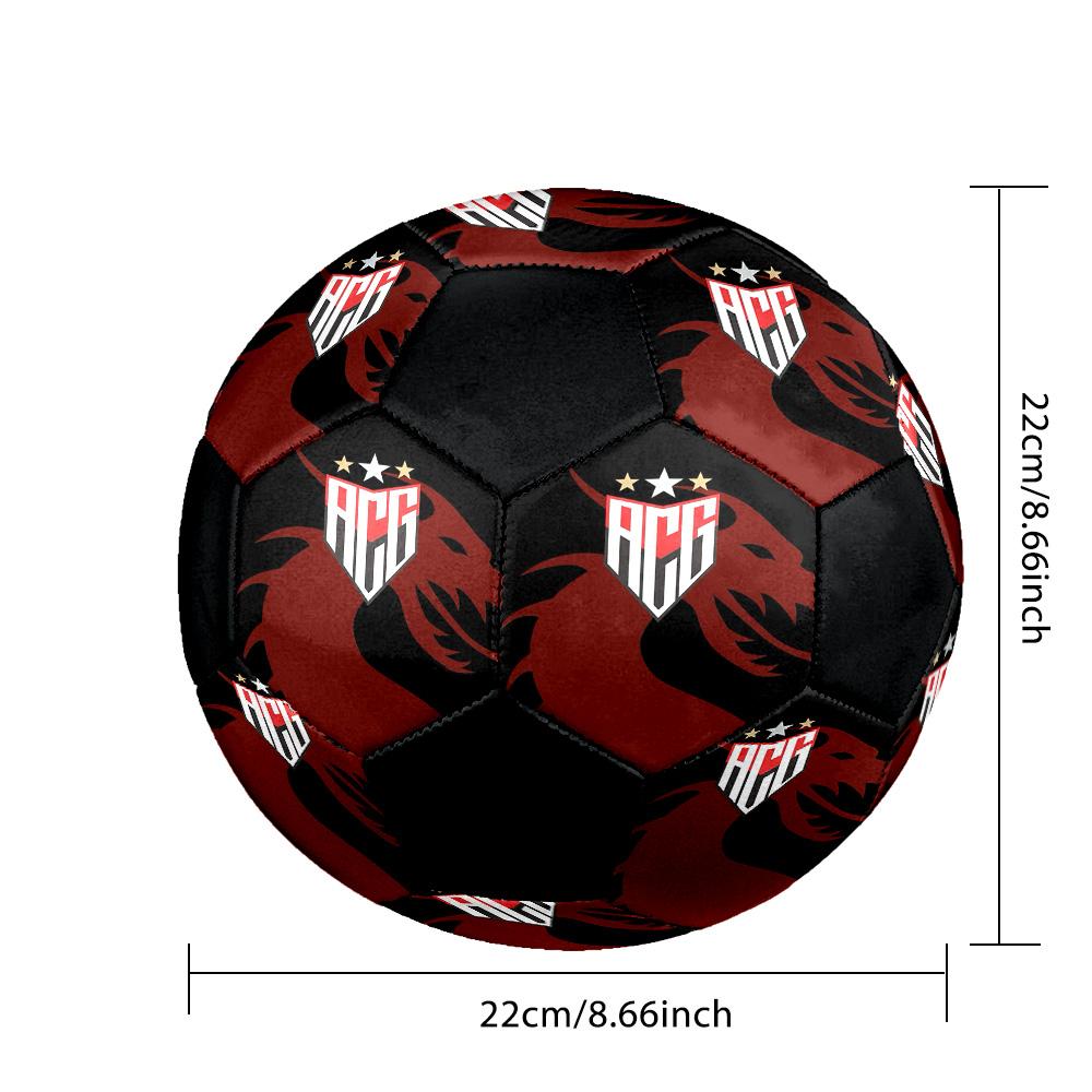Atlético Goianiense Indoor Soccer Ball Colorful All Ages Size 5 Machine Stitched PVC Competition Ready Durable High-Bounce