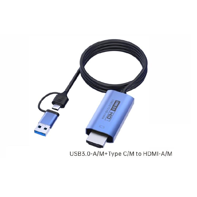 Portable Converter USB3.0 Type-C to HDMI-compatible Conversion Cable Adapter