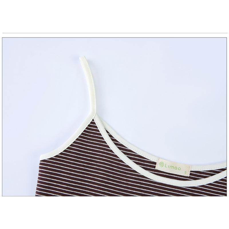 Dámské vysoce bavlněné proužkované tílko, letní, s vysokým pasem, krátké, sexy vrchní díl
