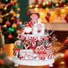 Festive Christmas Tiered Tray Decor Set with Colorful Gnomes and Wooden Farmhouse Accents for Home and Party Décor