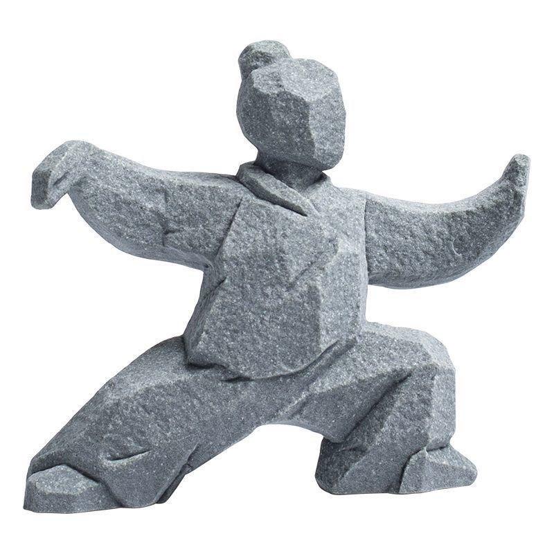 Minimalist Chinese Kung Fu Tai Chi Figurine Creative Desktop Home Decor Gift for Men Tea Ceremony Office Ornament