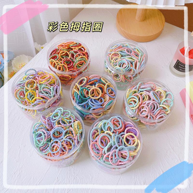 100 Boxed Tied Thumb Hair Rings, No Hair Pins, Baby, Children'S Hair Accessories, Rubber Bands, High Elasticity