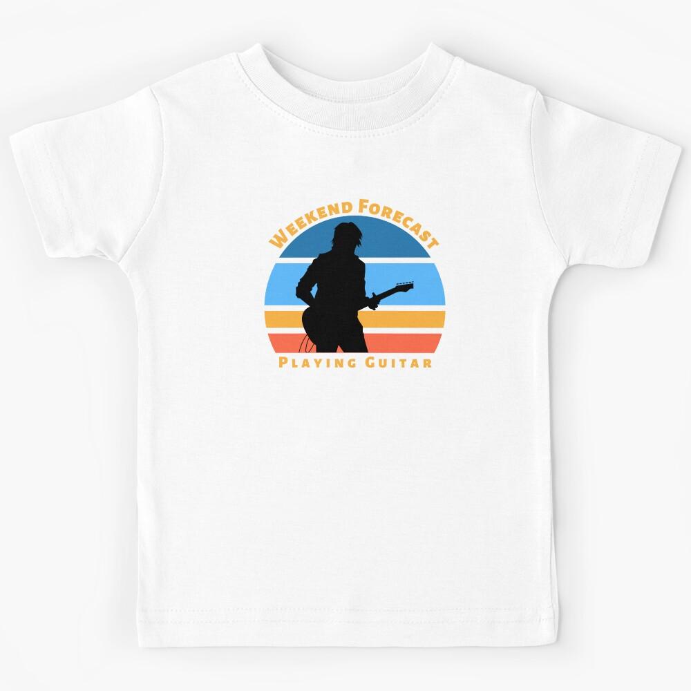 Weekend Forecast Playing Guitar Kids T-Shirt 130