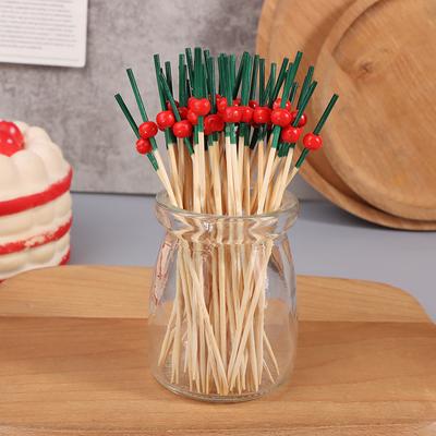 100Pcs 12Cm Bamboo Toothpicks Pick Buffet Cupcake Fruit Fork Party Dessert Salad Stick Cocktail Skewer For Wedding Party Decor