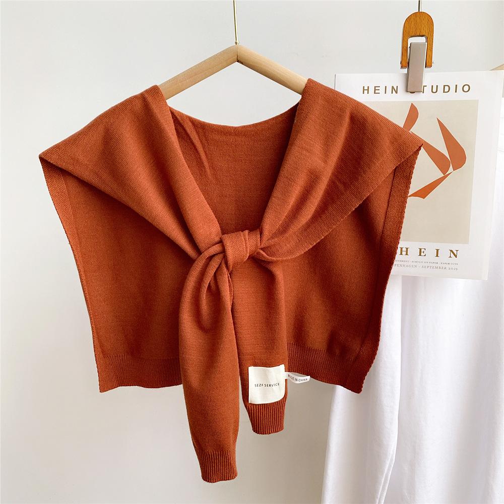 45*96cm Einfarbiger Strick-Sonnenschutzschal Dekoration Falscher Abnehmbarer Kragen Kleideraccessoires Schützt Hals Schulter