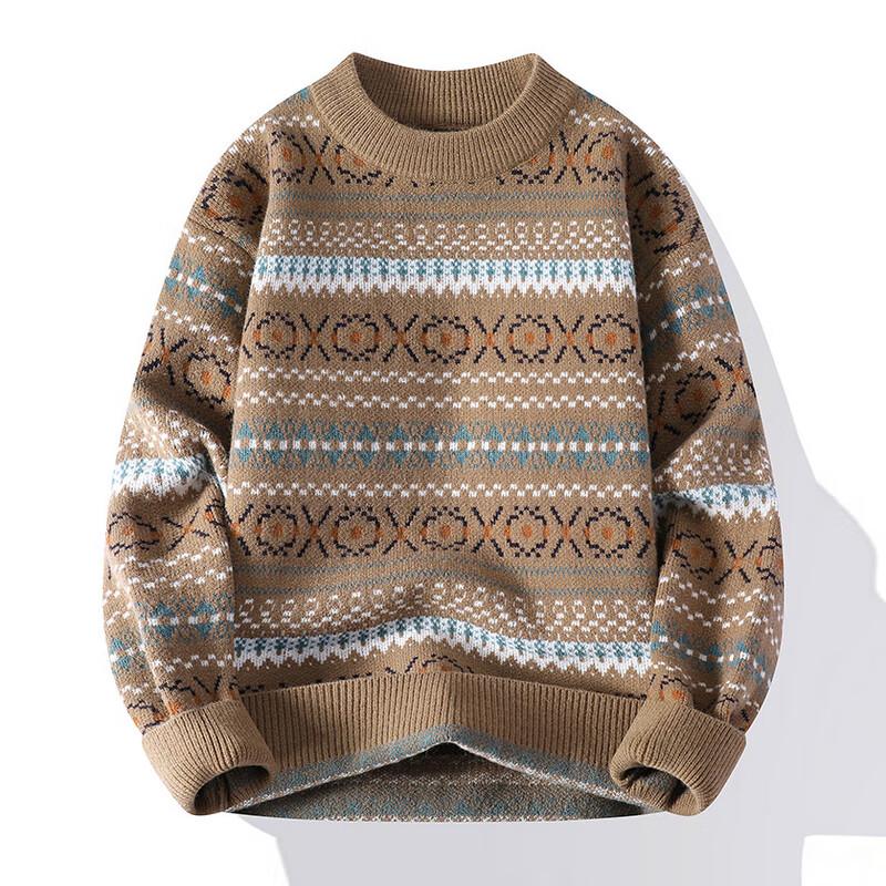 Xiaofu Men's Color-Block Pullover Sweater