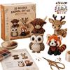 Tiny 3D Beaded Animal DIY Kit, Easy DIY Beading Embroidery Kit With 4 Cute Designs, 3D Animal Themed Beadwork Kit For Beginners
