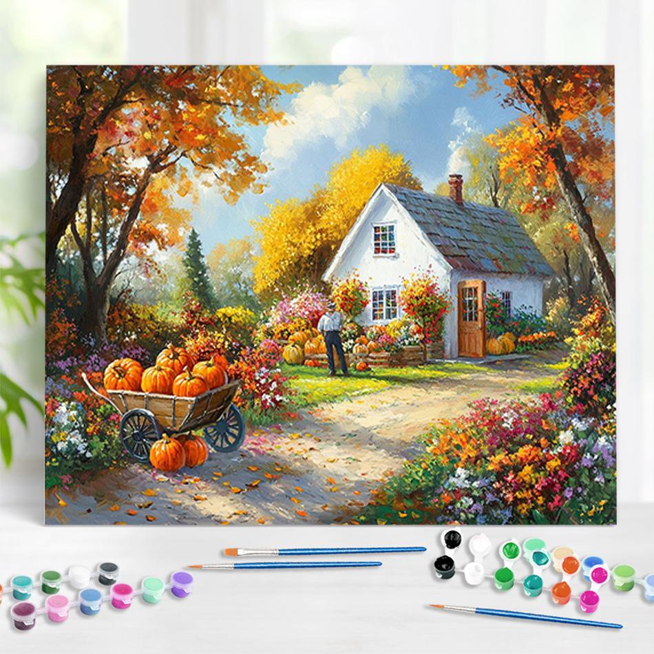 

RUOPOTY Oil Painting By Numbers Harvest Pumpkin Acrylic Paint Paintings HandPainted Art For Living Room By Numbers Acrylic Kits 40x50cm NO Frame