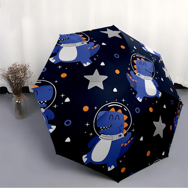 1pc Dino Astronaut Automatic Open/Close Umbrella, Windproof, Folding Compact Umbrella with Lightweight Design for Women/Men143