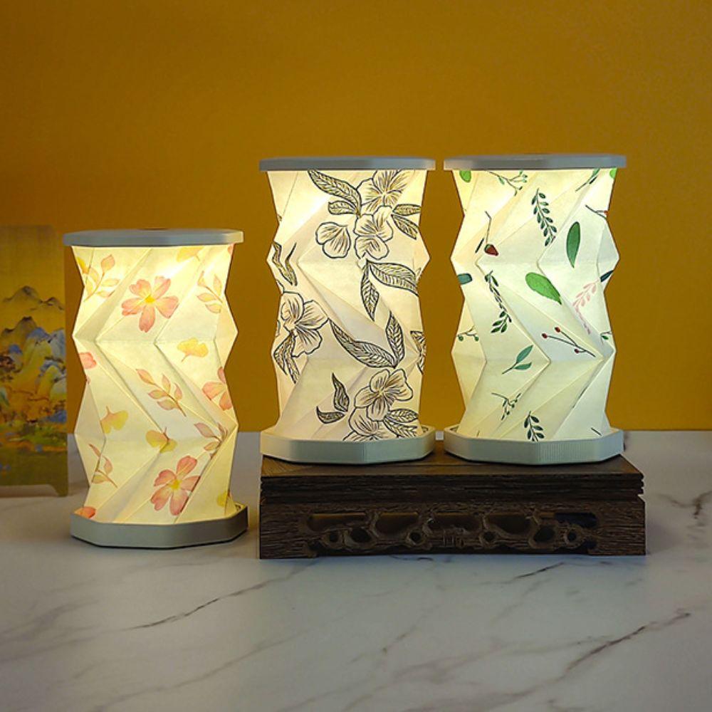 Portable Folding Table Lamp Rechargeable Night Light Foldable Paper Lamp  Bedroom Living Room