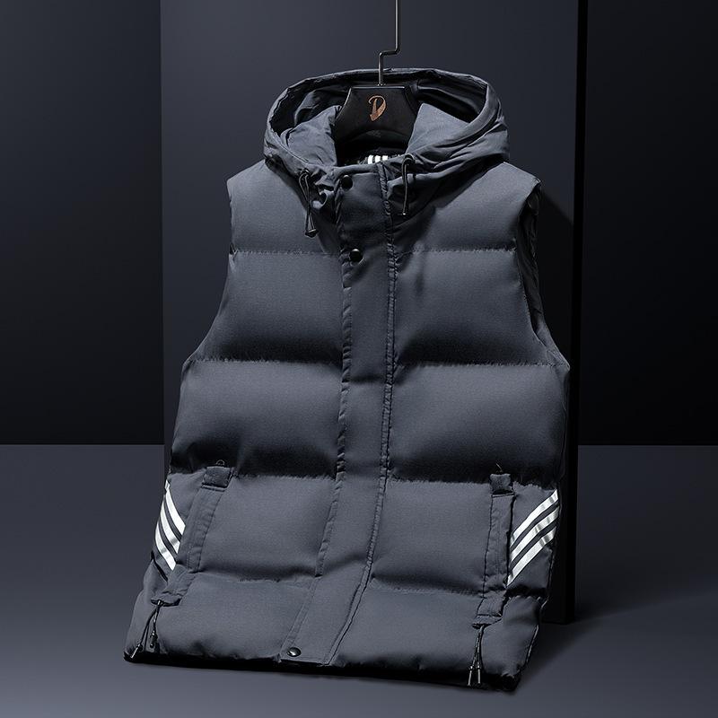 

Осенне-зимний хлопковый жилет мужской утолщенный абзац теплая майка плечи большие ярды студентов снаружи жилет прилив XXXL