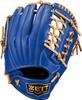 ZETT Youth Baseball Softball Ground Hero Navy X Pastel Brown BJGB76545F Glove, All-Around, Left-Handed Throw, (2532), Size M,