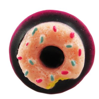 [R1362] - Handmade Ring 'Tiered Cake' Pink Purple - 20x15 Mm