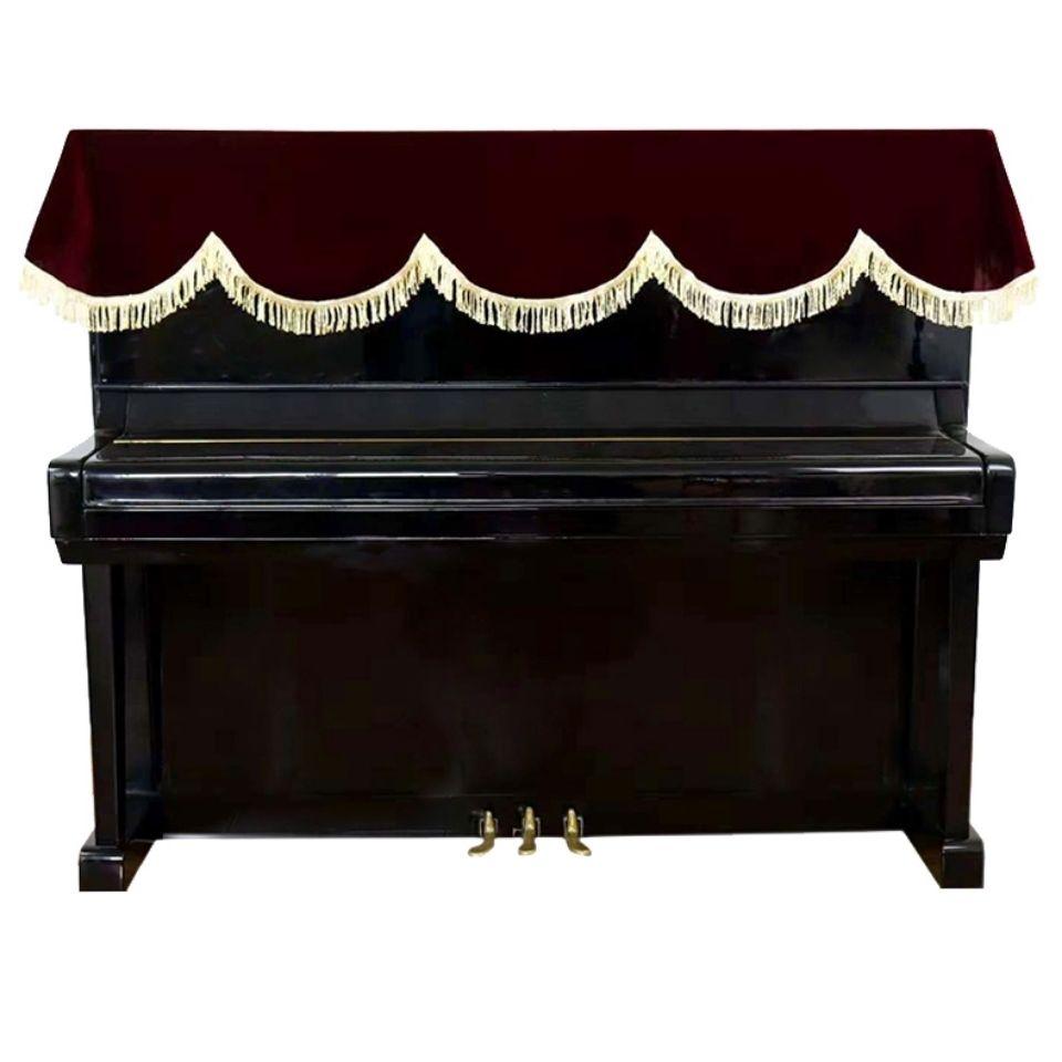 Pokrowiec na pianino odporny na zarysowania i kurz, obramowany złotym aksamitem, ochronny, odporny na brud, klasyczny, do dekoracji domu, pokrowce na pianina pionowe