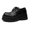 Derby Shoes Men's Autumn Low-top Niche Martin Shoes Platform Black Tooling Shoes British Casual Small Leather Shoes 2905-M